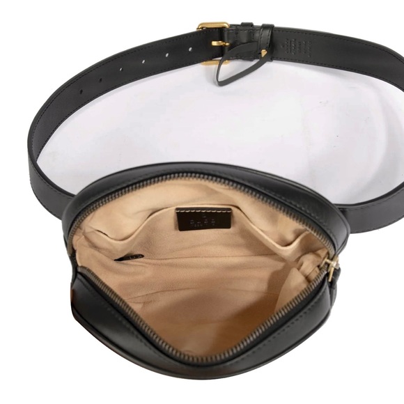 Gucci GG Marmont Matelasse Black Leather Belt Bag - Picture 6 of 11